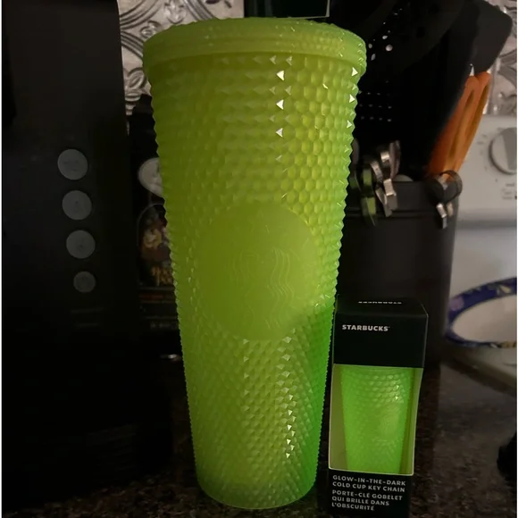 Starbucks glow in the dark large tumbler and matching Christmas ornament.